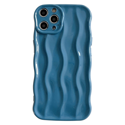 For iPhone 15 Pro Max Wave Texture Bright TPU Phone Case(Sea Blue) - iPhone 15 Pro Max Cases by buy2fix | Online Shopping UK | buy2fix