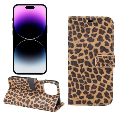 For iPhone 15 Pro Max Leopard Pattern Horizontal Flip Leather Phone Case(Yellow) - iPhone 15 Pro Max Cases by buy2fix | Online Shopping UK | buy2fix