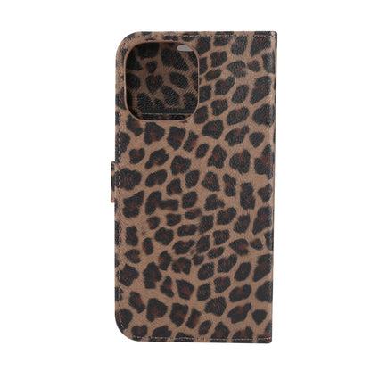 For iPhone 15 Pro Max Leopard Pattern Horizontal Flip Leather Phone Case(Brown) - iPhone 15 Pro Max Cases by buy2fix | Online Shopping UK | buy2fix