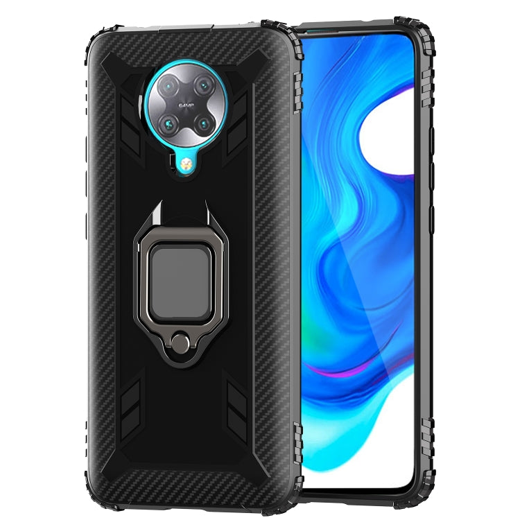 For Xiaomi Redmi K30 Pro / Poco F2 Pro 5G Carbon Fiber Protective Case with 360 Degree Rotating Ring Holder(Black) - Xiaomi Accessories by buy2fix | Online Shopping UK | buy2fix