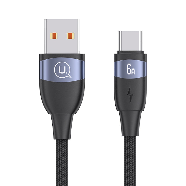 USAMS US-SJ631 U85 2m USB to Type-C 6A Aluminum Alloy Fast Charging & Data Cable(Black) - USB-C & Type-C Cable by USAMS | Online Shopping UK | buy2fix