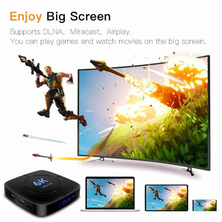 6K Ultra HD Android 12.0 Smart TV Box with Remote Control, 4GB+32GB, Allwinner H616 1.5GHZ Quad-Core(US Plug) - Others by buy2fix | Online Shopping UK | buy2fix