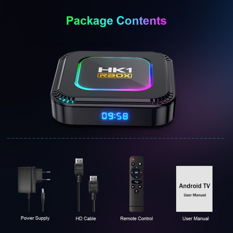 HK1 RBOX K8 8K Android 13.0 Smart TV Box with Remote Control, 4GB+64GB, RK3528 Quad-Core(UK Plug) - Others by buy2fix | Online Shopping UK | buy2fix