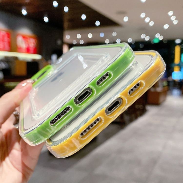 For iPhone 15 Pro Max 360 Clear PC Hybrid  TPU Phone Case with Card Slot(Yellow) - iPhone 15 Pro Max Cases by buy2fix | Online Shopping UK | buy2fix