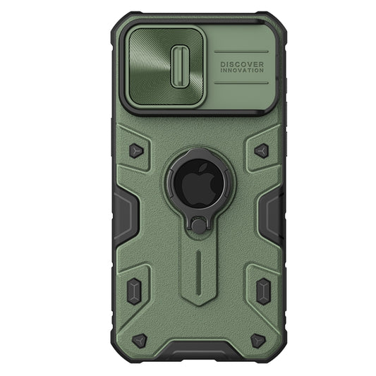 For iPhone 15 Pro NILLKIN Shockproof CamShield Armor Protective Case with Invisible Ring Holder(Green) - iPhone 15 Pro Cases by NILLKIN | Online Shopping UK | buy2fix