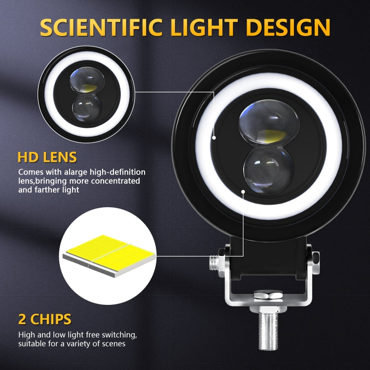 S11 Motorcycle Gourd Eye Lens Spotlight, Style:Blue Light Circle - Headlights by buy2fix | Online Shopping UK | buy2fix