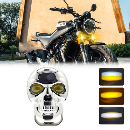 26W 3000LM Car Motorcycle IP68 Waterproof Skull Style Spotlight(Silver) - Headlights by buy2fix | Online Shopping UK | buy2fix