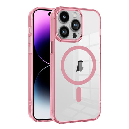 For iPhone 14 Pro Ice Color Magnetic Series PC + Acrylic Magsafe Phone Case(Pink) - iPhone 14 Pro Cases by buy2fix | Online Shopping UK | buy2fix