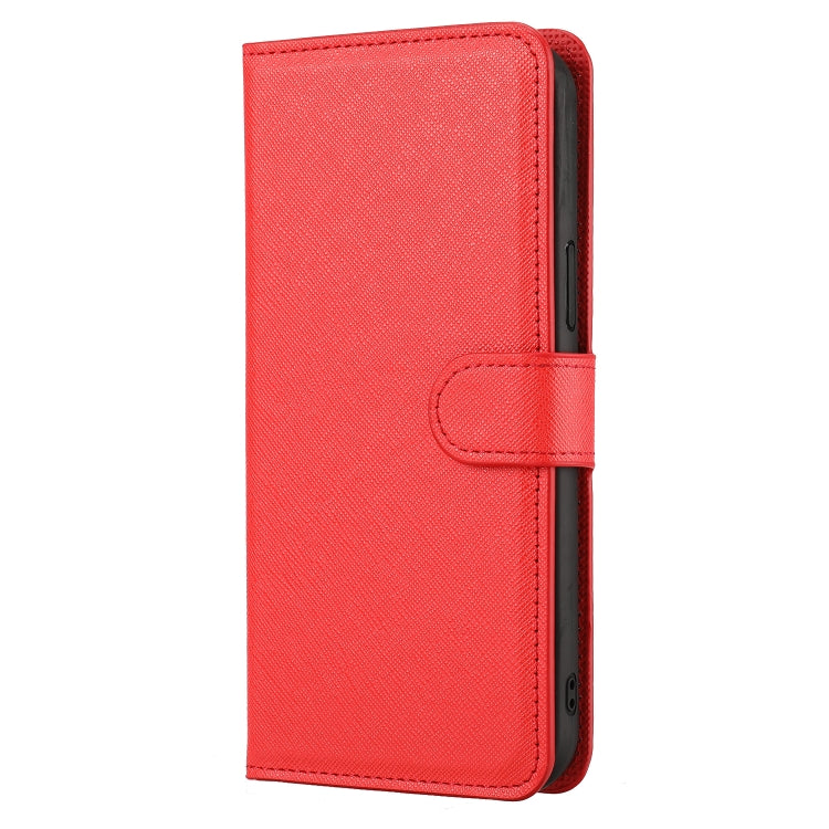 For iPhone 15 Pro Max Cross Texture Detachable Horizontal Flip PU Leather Case(Red) - iPhone 15 Pro Max Cases by buy2fix | Online Shopping UK | buy2fix