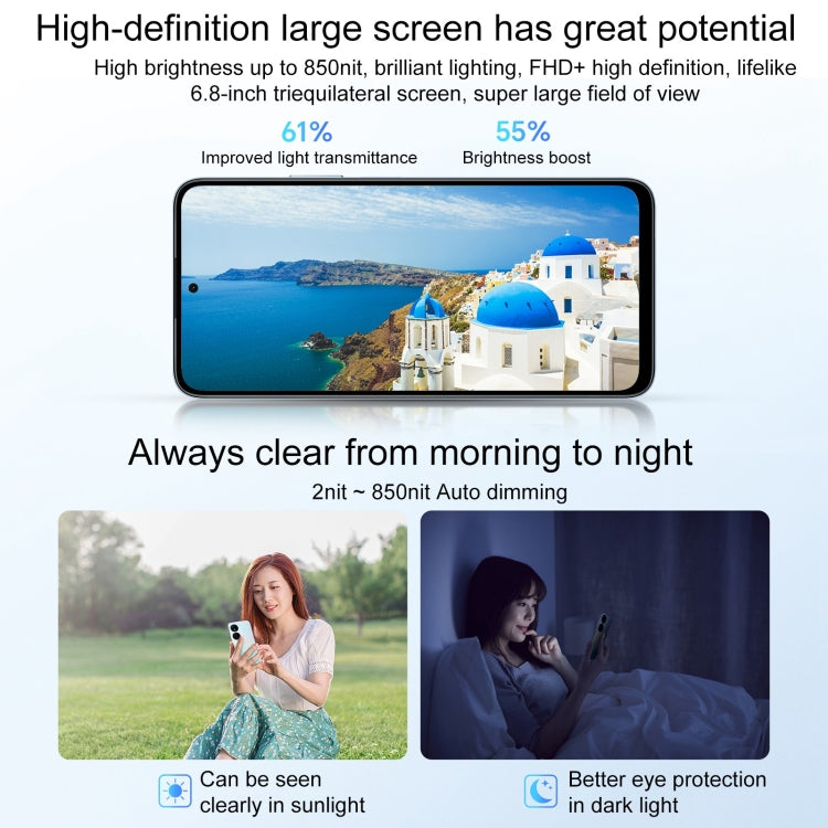 Honor Play8T, 12GB+256GB,  6.8 inch MagicOS 7.2 Dimensity 6080 Octa Core up to 2.4GHz, Network: 5G, OTG, Not Support Google Play(Silver) - Honor by Huawei | Online Shopping UK | buy2fix