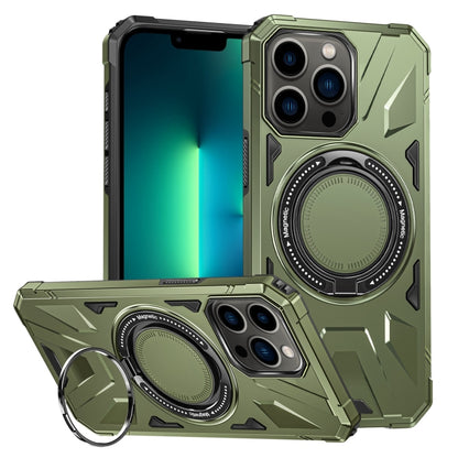 For iPhone 13 Pro Max MagSafe Magnetic Shockproof Phone Case with Ring Holder(Dark Green) - iPhone 13 Pro Max Cases by buy2fix | Online Shopping UK | buy2fix