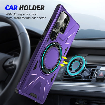 For Samsung Galaxy S23 5G MagSafe Magnetic Shockproof Phone Case with Ring Holder(Purple) - Galaxy S23 5G Cases by buy2fix | Online Shopping UK | buy2fix