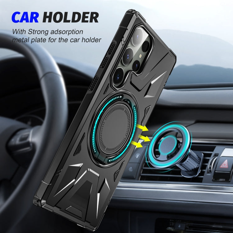 For Samsung Galaxy S23+ 5G MagSafe Magnetic Shockproof Phone Case with Ring Holder(Black) - Galaxy S23+ 5G Cases by buy2fix | Online Shopping UK | buy2fix