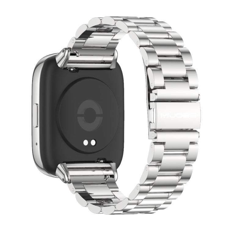 For Redmi Watch 3 Lite / Watch 3 Active Mijobs Three-Bead Metal Stainless Steel Watch Band(Silver) - Watch Bands by MIJOBS | Online Shopping UK | buy2fix