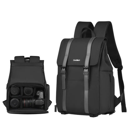 Cwatcun D86 Camera Backpack DSLR Mirrorless Camera Waterproof Bag, Size:28 x 15 x41cm Small(Black) - Backpack by Cwatcun | Online Shopping UK | buy2fix