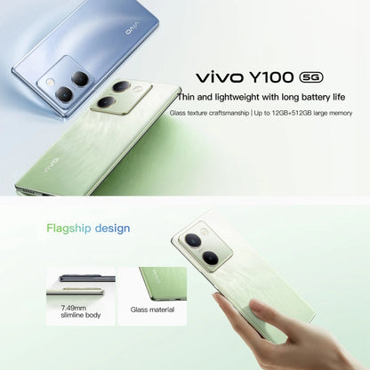 vivo Y100, 8GB+128GB, Face ID / Screen Fingerprint Identification, 6.78 inch Android 13.0 OriginOS 3 Snapdragon 695 Octa Core, OTG, Network: 5G(Green) - vivo by vivo | Online Shopping UK | buy2fix