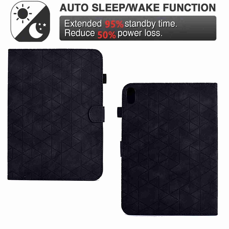 For iPad 2025 / 2022 Rhombus TPU Smart Leather Tablet Case(Black) - iPad 2025 / 2022 Cases by buy2fix | Online Shopping UK | buy2fix