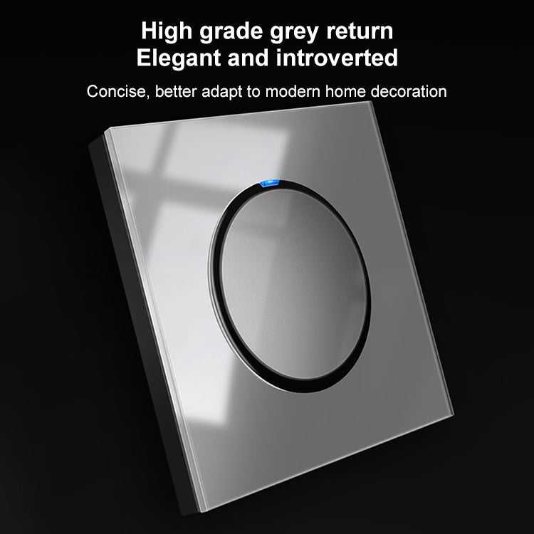 86mm Round LED Tempered Glass Switch Panel, Gray Round Glass, Style:Three Billing Control - Consumer Electronics by buy2fix | Online Shopping UK | buy2fix