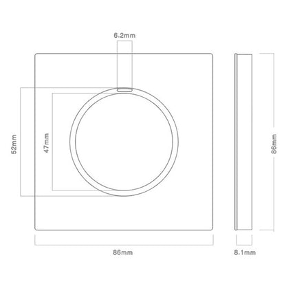 86mm Round LED Tempered Glass Switch Panel, Gray Round Glass, Style:Telephone-TV Socket - Consumer Electronics by buy2fix | Online Shopping UK | buy2fix