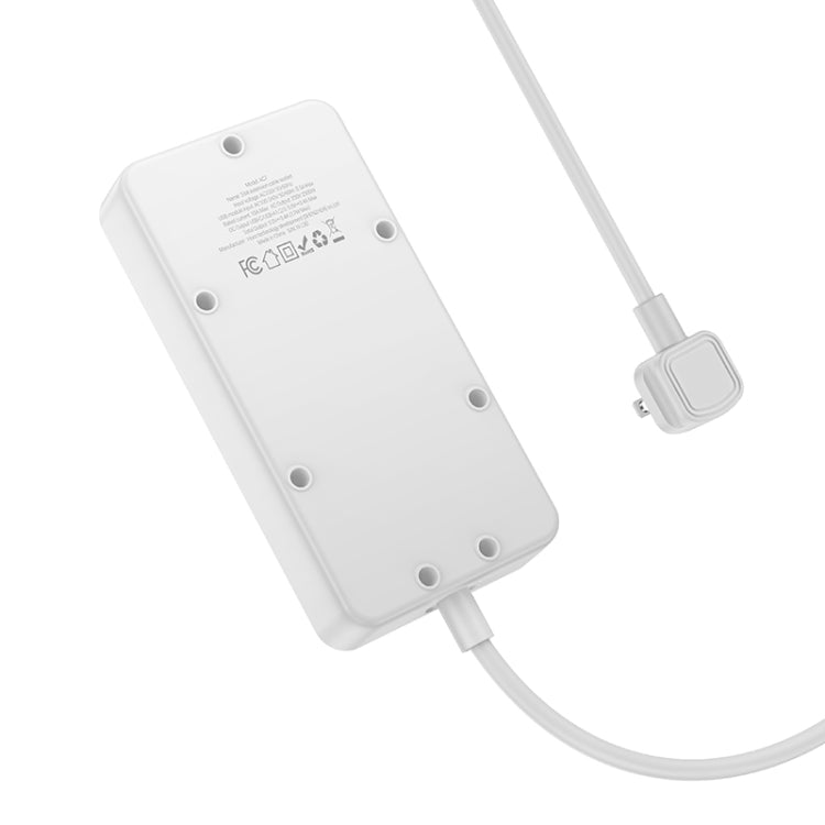 hoco AC7 Storm 3-position Socket with USB-C+3USB Ports, Cable Length: 1.5m, US Plug(White) - Extension Socket by hoco | Online Shopping UK | buy2fix