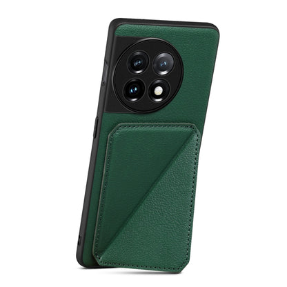 For Realme Narzo 60X / 11 5G / 11x Denior Imitation Calf Leather Back Phone Case with Holder(Green) - Realme Cases by Denior | Online Shopping UK | buy2fix