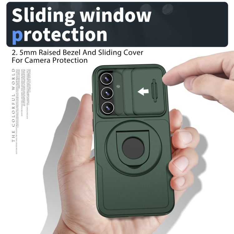 For Samsung Galaxy S23 5G Camshield MagSafe Ring Holder Armor Phone Case(Deep Green) - Galaxy S23 5G Cases by buy2fix | Online Shopping UK | buy2fix