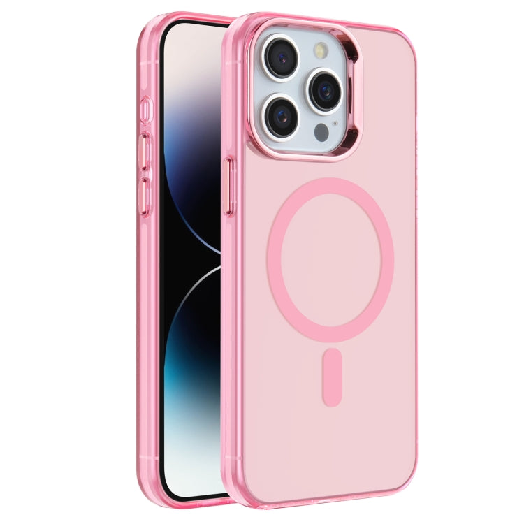 For iPhone 14 Pro Electroplated IMD Magsafe PC Hybrid TPU Phone Case(Pink) - iPhone 14 Pro Cases by buy2fix | Online Shopping UK | buy2fix