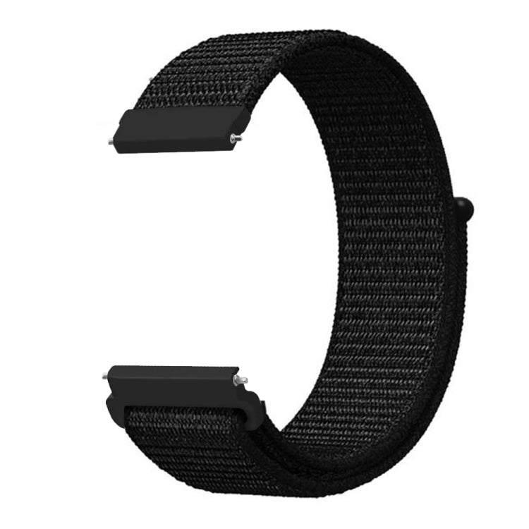 For Samsung Galaxy Watch 42mm Nylon Braided Watch Band(Dark Black) - Smart Wear by buy2fix | Online Shopping UK | buy2fix