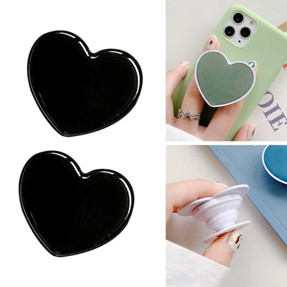 2 PCS Solid Color Love Airbag Phone Stand Ring Holder(Black) - Ring Holder by buy2fix | Online Shopping UK | buy2fix