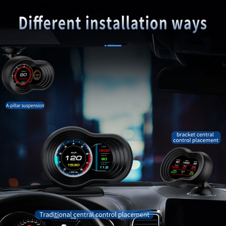 F9 OBD2 + GPS Mode Car HUD Head-up Display Speed / Water Temperature / Voltage Display - Head Up Display System by buy2fix | Online Shopping UK | buy2fix