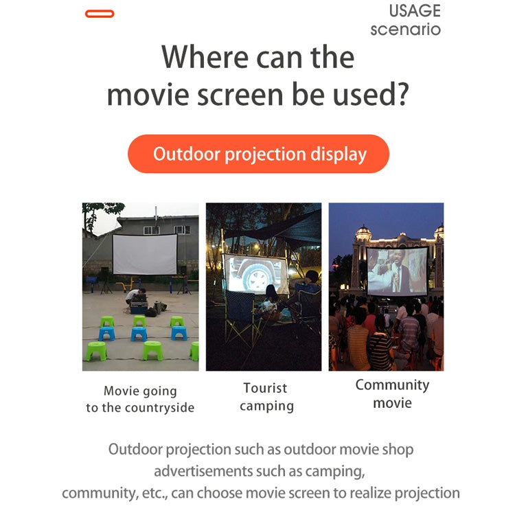 Simple Folding High Density Polyester Projector Film Curtain, Size:100 inch (16:9) Projection Area: 221x125cm - Consumer Electronics by buy2fix | Online Shopping UK | buy2fix