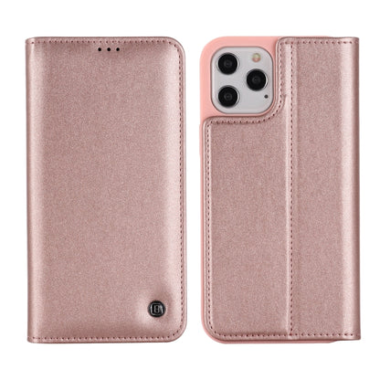 For iPhone 12 / 12 Pro GEBEI PU+TPU Horizontal Flip Protective Case with Holder & Card Slots(Rose Gold) - iPhone 12 / 12 Pro Cases by GEBEI | Online Shopping UK | buy2fix