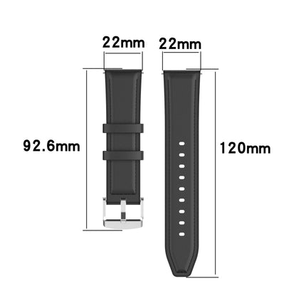 22mm Silicone Leather Watch Band for Huawei Watch GT 2 46mm(Brown) - Smart Wear by buy2fix | Online Shopping UK | buy2fix