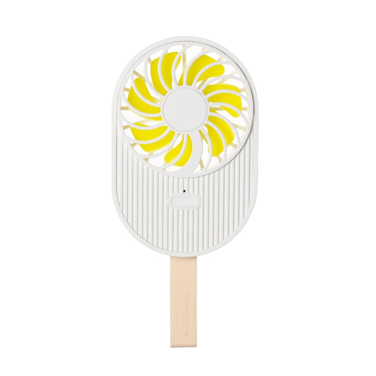 LLD-17 0.7-1.2W Ice Cream Shape Portable 2 Speed Control USB Charging Handheld Fan with Lanyard (White) - Consumer Electronics by buy2fix | Online Shopping UK | buy2fix