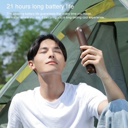 Xiaomi Youpin JISULIFE F8 Multifunctional Mini Fan Handheld Folding Fan(Brown) - Electric Fans by Xiaomi | Online Shopping UK | buy2fix