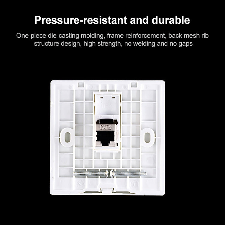 CAT.6 Shielded Pass-through Network Module, Dual Ports Panel + Shielded Pass-through + TV Socket (Gold) - Lan Cable and Tools by buy2fix | Online Shopping UK | buy2fix