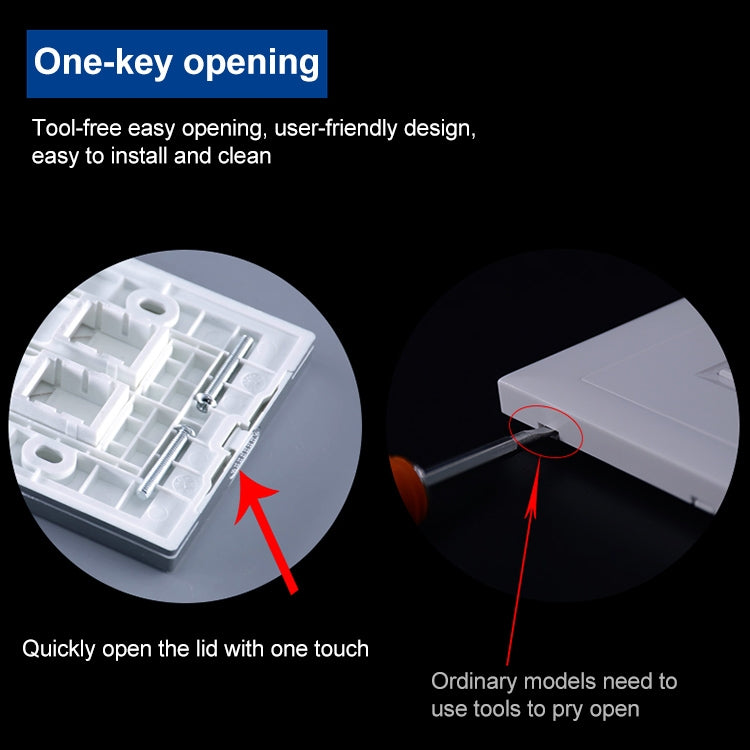 CAT.6 Shielded Pass-through Network Module, Single Port Panel + Shielded Pass-through(White) - Lan Cable and Tools by buy2fix | Online Shopping UK | buy2fix