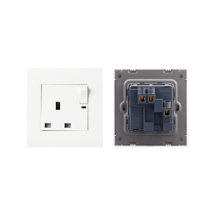 86 Type PC 13A Three Hole Power Socket with Light Switch, UK Plug - Consumer Electronics by buy2fix | Online Shopping UK | buy2fix