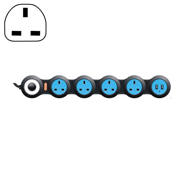 Charging Plug-in Wiring Board Creative Rotary Towline Board 13A Deformed Socket with USB, UK Plug, 5-Bit Socket(Black) - Consumer Electronics by buy2fix | Online Shopping UK | buy2fix