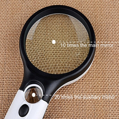 Reading Visual Magnifier with 3 LED Light, Mini Portable 3-45X Handheld (Black) - Consumer Electronics by buy2fix | Online Shopping UK | buy2fix