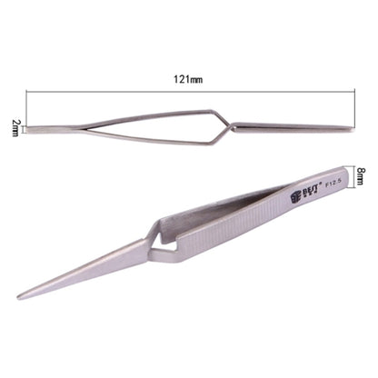 BEST BST-F12.5  Stainless Steel Self Closed Straight Laboratory Tweezers - Tweezers by BEST | Online Shopping UK | buy2fix