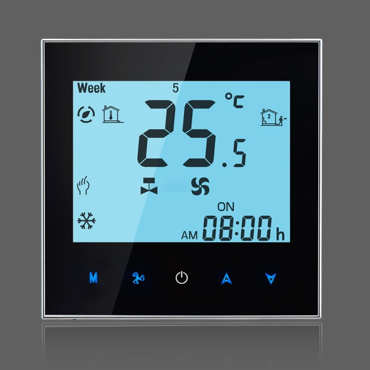 LCD Display Air Conditioning 2-Pipe Programmable Room Thermostat for Fan Coil Unit, Supports Wifi(Black) - Consumer Electronics by buy2fix | Online Shopping UK | buy2fix