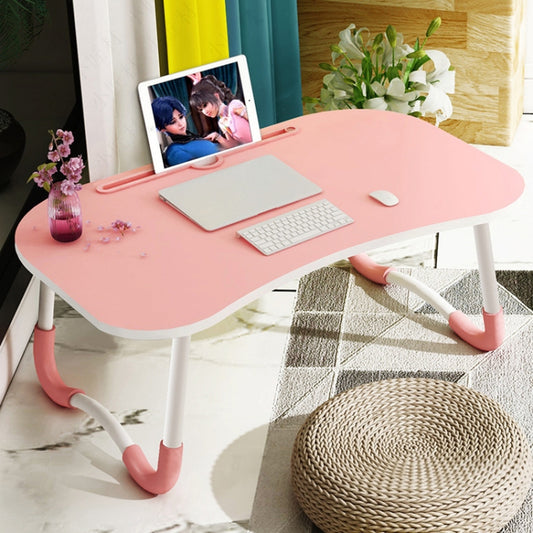 Foldable Non-slip Laptop Desk Table Stand with Card Slot (Pink) - Laptop Stand by buy2fix | Online Shopping UK | buy2fix