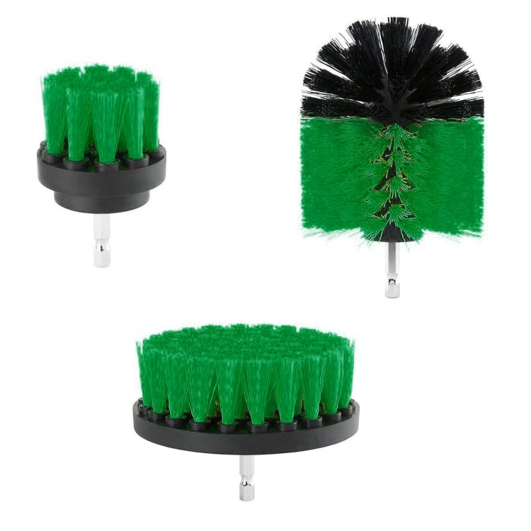 3 PCS Bathroom Kitchen Cleaning Brushes Kit for Electric Drill(Green) - Sponges, Cloths & Brushes by buy2fix | Online Shopping UK | buy2fix
