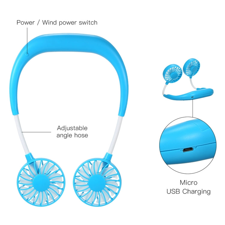 Multi-function Portable Adjustable Wearable Sport Fan(Blue) - Consumer Electronics by buy2fix | Online Shopping UK | buy2fix