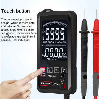 HY128B Reverse Display Screen Ultra-thin Touch Smart Digital Multimeter Fully Automatic High Precision True Effective Value Multimeter - Consumer Electronics by buy2fix | Online Shopping UK | buy2fix