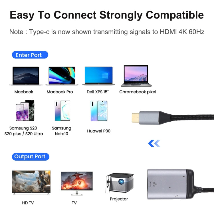 4K 60Hz USB-C / Type-C to HDMI + PD Data Sync Adapter Cable - Computer & Networking by buy2fix | Online Shopping UK | buy2fix