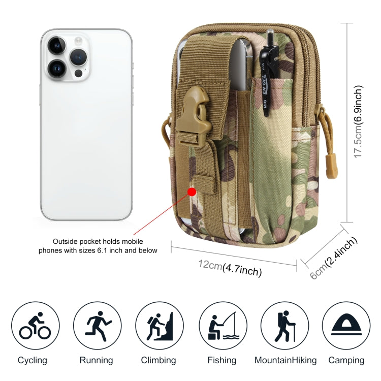 HAWEEL Hiking Belt Waist Bag Outdoor Sport Motorcycle Bag 7.0 inch Phone Pouch (CP Camouflage) - Waist Bags by HAWEEL | Online Shopping UK | buy2fix