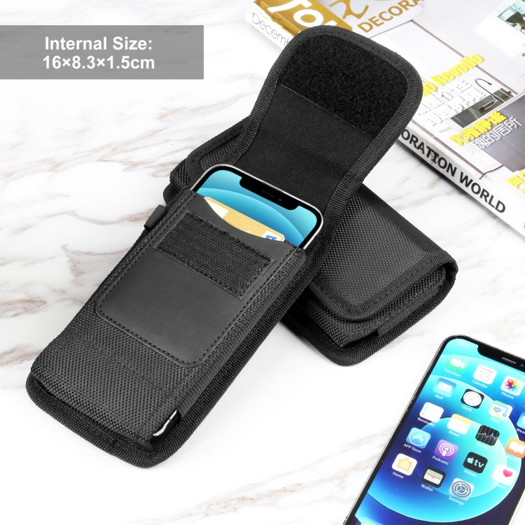 HAWEEL 6.1-6.8 inch Nylon Cloth Phone Belt Clip Carrying Pouch with Card Slot(Black) -  by HAWEEL | Online Shopping UK | buy2fix