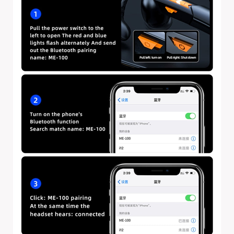 ME-100 TWS Business Rotating Universal True Stereo 5.0 Version Hanging Ear In-Ear Bluetooth Headset(Red + Black) - Bluetooth Earphone by buy2fix | Online Shopping UK | buy2fix